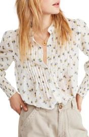 Free People Flowers in December Print Sheer Blouse   Nordstrom at Nordstrom